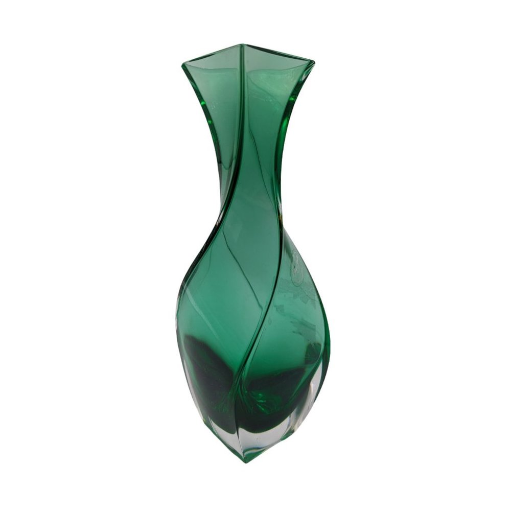Royal Gallery Lead Crystal Bud Vase Twisted Square Shape 1997 Made in Italy